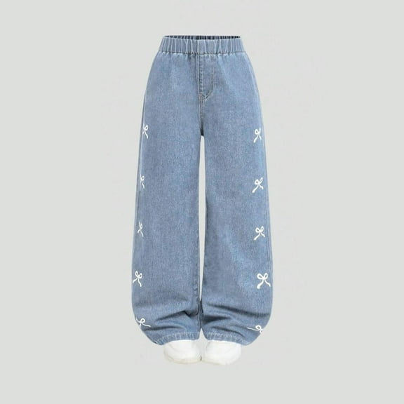 Jeans for Teen Girls Y2K Girls Flare Jeans Kids Fashion Stretchy Denim Pants Bell Bottoms with Pockets Boys Sweatpants Size 8