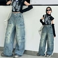 thumbnail image 1 of Teen Girls Jeans Flare Leggings for Girls Embroidered Jeans High Waist Denim Pants with Pockets for Teens 8-9 Years, 1 of 9