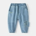 thumbnail image 1 of Jeans for Teens Toddler Baby Boys Summer Thin Breathable Loose Wide Leg Jeans with Dinosaur Embroidery Baby Boy Jeans Light Blue 2 Years-3 Years, 1 of 4