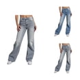 thumbnail image 1 of Jeans for Women 2025 Light Blue High Waisted Wide Leg Straight Loose Denim Jean Pants Womens Jeans Trousers, 1 of 5