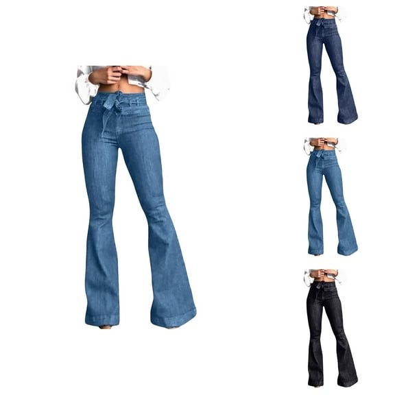 Jeans for Women 2025 Y2K Casual High Waisted Lifting Wide Leg Flare Jean Pants Womens Jeans Trousers
