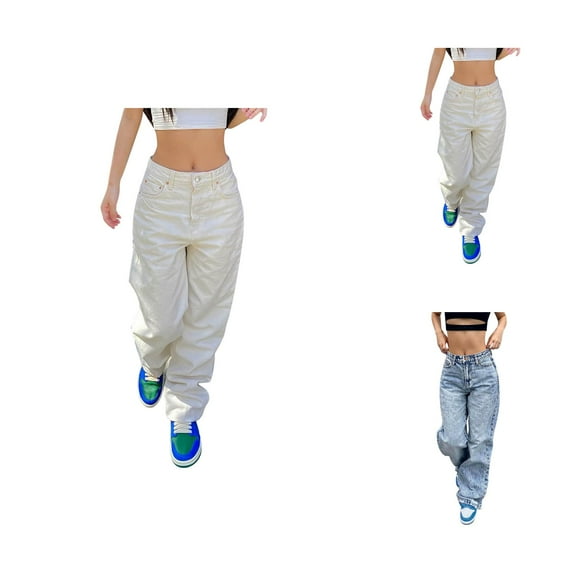 Jeans for Women 2025 Y2K Casual High Waisted Loose Baggy Wide Leg Bootcut Jean Pants Womens Jeans Trousers