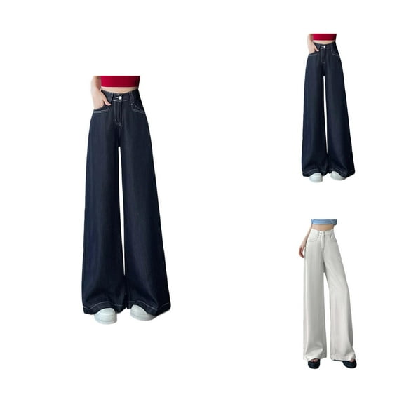 Jeans for Women 2025 Y2K Casual High Waisted Loose Floor Length Wide Leg Flowy Jean Pants Womens Jeans Trousers