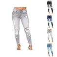 thumbnail image 1 of Jeans for Women 2025 Y2K Casual Ripped Distressed Skinny Cropped Denim Jean Pants Womens Jeans Trousers, 1 of 5
