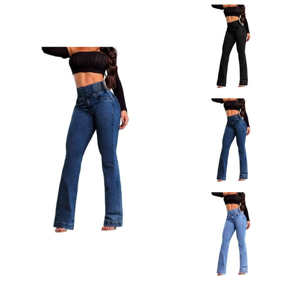 Jeans for Women 2025 Y2K High Waisted Stretch Slim Fit Flare Bootcut Jean Pants Womens Jeans Trousers