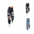 thumbnail image 1 of Jeans for Women 2025 Y2K Ripped Distressed High Waisted Stretch Baggy Jean Pants Womens Jeans Trousers, 1 of 6