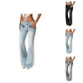 thumbnail image 1 of Jeans for Women 2025 Y2K Washed Low Rise Slim Fit Stretch Flare Bootcut Denim Jean Pants Womens Jeans Trousers, 1 of 8
