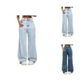 thumbnail image 1 of Jeans for Women 2025 Y2K Washed Rhinestone High Waisted Wide Leg Floor Length Denim Jean Pants Womens Jeans Trousers, 1 of 7