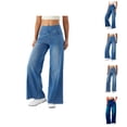 thumbnail image 1 of Jeans for Women 2026 Trendy Stretchy Wide Leg Loose Fit High Waisted Straight Leg Denim Pants with Pockets, 1 of 6