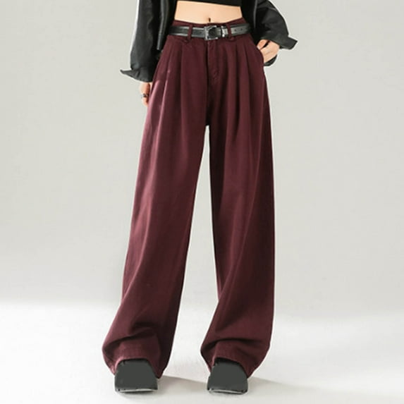 Jeans for Women High Rise Wide Leg Jeans Loose Straight Leg Trendy Tummy Control Boyfriend Jeans Casual Denim Pants