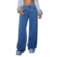 thumbnail image 1 of Jeans for Women High Waist Flared with Embroidery Stretch Denim Pants Baggy Womens Jeans, 1 of 5