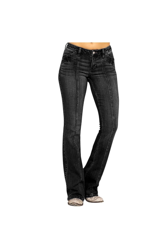 Jeans for Women High Waisted Flare Jeans with Classic Wide Leg Denim Pants Full Length Bootleg Jean Trousers