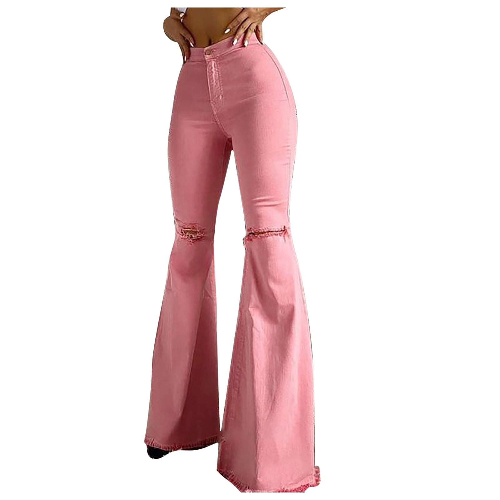 Pink Slim Bootcut Jeans