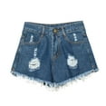 thumbnail image 1 of Jeans for Women Ripped High Waisted Denim Shorts Stretchy Shorts Daily Loose Trendy Delicate Durable Pants Sizes XL, 1 of 3