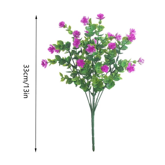 JeashCHAT 1 Bundle Artificial Flowers for Outdoor, Fake Silk Flowers Faux Plastic Plants for Spring Summer Garden Porch Window Box Table Vase Home Indoor Outdoor Decoration