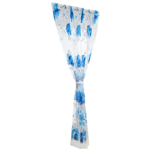 JeashCHAT 1 PCS Vines Leaves Tulle Door Window Curtain Drape Panel Sheer Scarf Valances