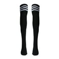 thumbnail image 1 of JeashCHAT 1 Pair Thigh High Socks Over Knee Girls Football Socks Black, 1 of 4