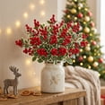 thumbnail image 1 of JeashCHAT 1 Pc Artificial Red Berry Holly Stems, 15.7" Christmas Berry Picks with Holly Leaves for Christmas Tree Branches Fillers Ornaments Home Vase Table Decor, 1 of 8