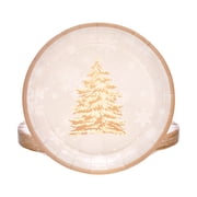 JeashCHAT 10 Pcs Christmas Paper Plates Christmas Tree Disposable Dinner Plates 9 inch Round Plates Disposable Tableware Christmas Party Supplies Table Decorations