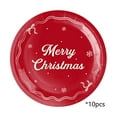 thumbnail image 1 of JeashCHAT 10 Pcs Merry Christmas Paper Plates, Christmas Theme Party Supplies Disposable Tableware, 7 Inch Round Plates Dinnerware, Red, 1 of 6