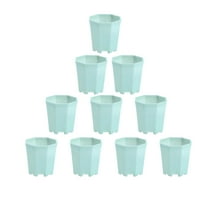 JeashCHAT 10 Pcs Succulent Pots, Small Plastic Succulent Planter, Succulent Cactus Flower Pots for Home Office Table Garden Patio Outdoor Indoor, Gardening Supplies Container, Green