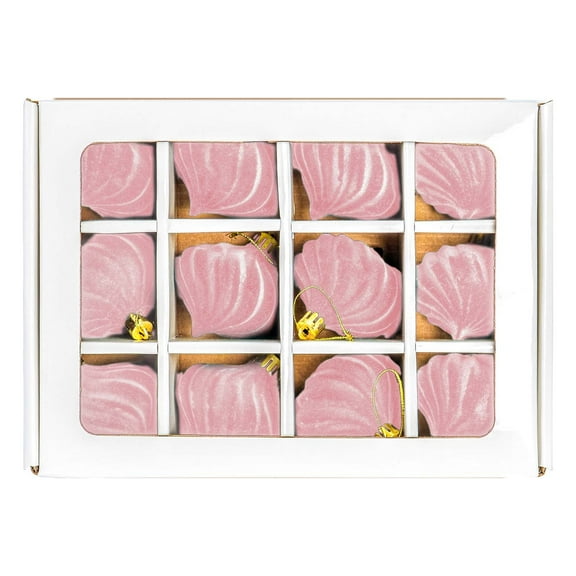 JeashCHAT 12 Pcs 2.36" Velvet Christmas Ball Ornaments, Onion Shaped Hanging Baubles Set, Flocked Hanging Balls Christmas Tree Decorations for Wedding Holiday Party