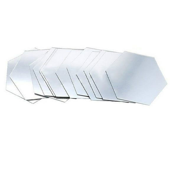 JeashCHAT 12Pcs 3D Mirror Hexagon Vinyl Removable Wall Sticker Decal Home Decor Art