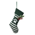 thumbnail image 1 of JeashCHAT 13.8" Christmas Stocking Dog Paw Print Pet Knit Hanging Stocking Ornament Gift Bag Kids Candy Bag Christmas Fireplace Tree Decorations (Paw, Green), 1 of 6