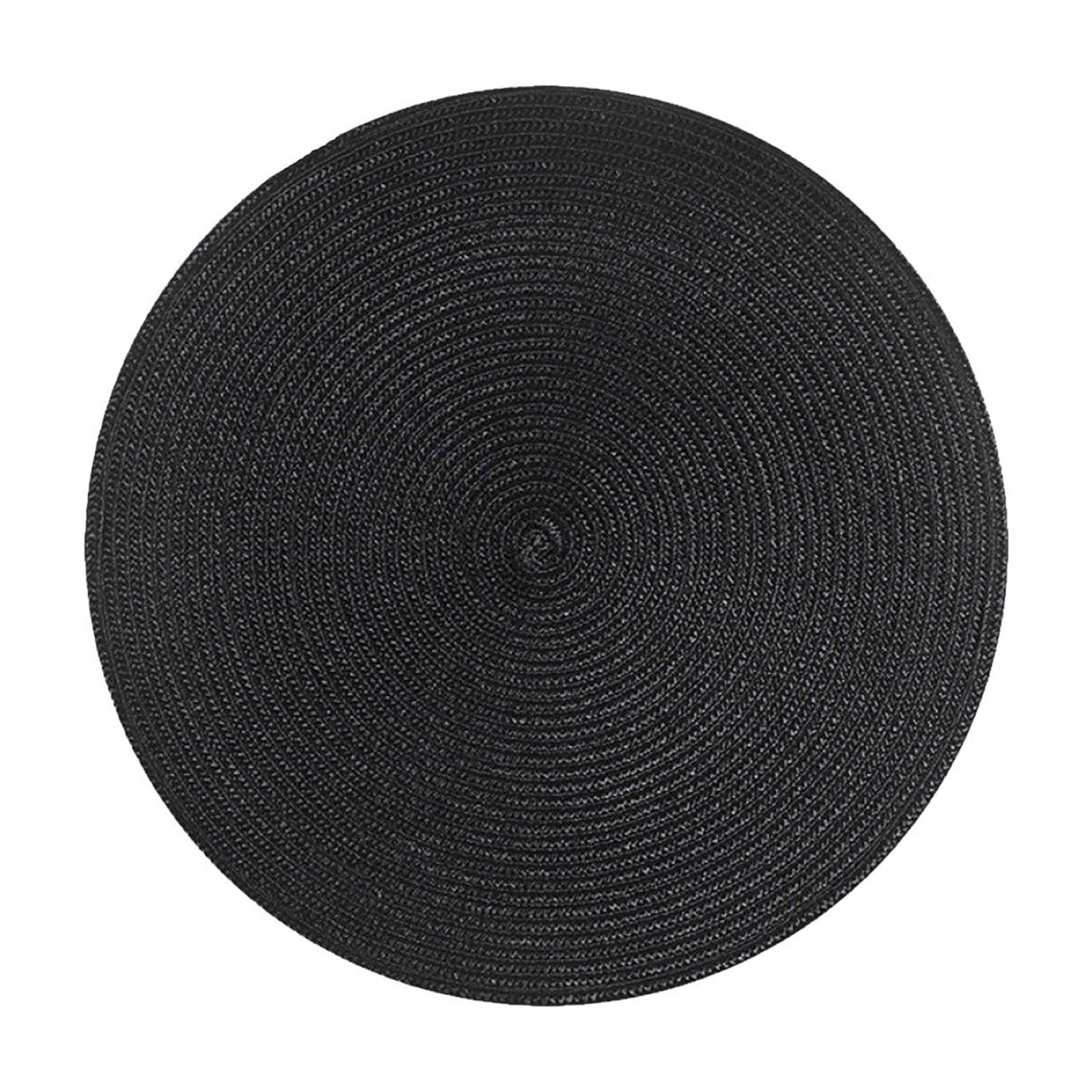 Placemats Black Round Table Mats Set Of 6 Washable Heat