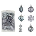 thumbnail image 1 of JeashCHAT 16 Pcs Christmas Ball/Snowflake/Candy/Heart/Nut Ornaments Hanging Baubles Set for Holiday Xmas Christmas Tree Decorations (Gray), 1 of 4