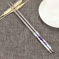 thumbnail image 1 of JeashCHAT Flower Chopsticks Clearance, 1 Pair Reusable Metal Chopsticks for Cooking Eating, Stainless Steel Flatware Non-Slip Dishwasher Safe, 1 of 3