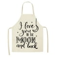 thumbnail image 1 of JeashCHAT 1pc Parent Adult The Family Kitchen Lovely Print Linen Family Aprons, 1 of 2