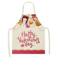 thumbnail image 1 of JeashCHAT 1pc Parent adult the Family Kitchen Valentine's Day Print Linen Family Aprons, 1 of 2
