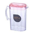thumbnail image 1 of JeashCHAT 2.2L Square Cold Water Kettle , Clear Plastic Pitcher with Lid and Handle, Wide Mouth Jug for Fridge, Great for Juice Milk Beverage lemonade Tea, Pink, 1 of 6