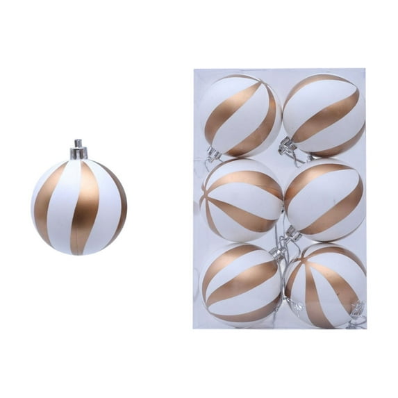 JeashCHAT 2.36" Christmas Ball Ornaments Christmas Tree Decoration Shatterproof Plastic Hanging Balls Baubles for Xmas Holiday Party Decorations Set of 6