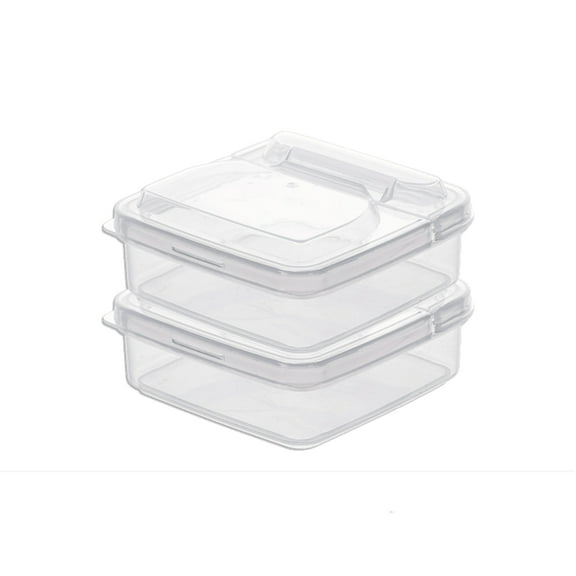 JeashCHAT 2 Pack Clear Plastic Sliced Cheese Storage Containers with Lids Airtight Cheese Storage Boxes for Fridge