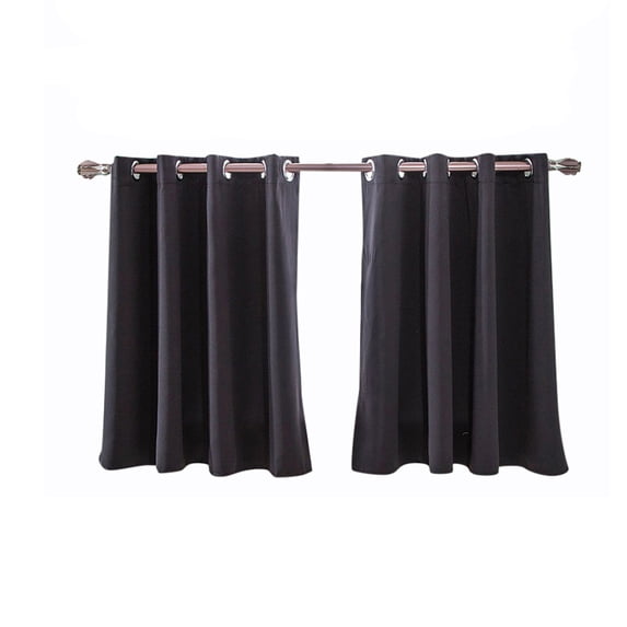 JeashCHAT 2 Panels Blackout Curtain , Solid color Kitchen Curtain, Thickening Thermal Insulated Short Curtain Half Window Curtain with Grommet Top for Living Room/Bedroom, 29 x 36 inch