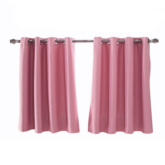 JeashCHAT 2 Panels Blackout Curtain Clearance, Solid color Kitchen Curtain, Thickening Thermal Insulated Short Curtain Half Window Curtain with Grommet Top for Living Room/Bedroom, 29 x 36 inch