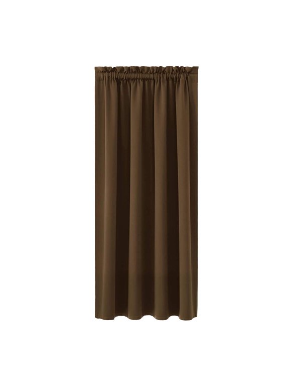 2 Panels Blackout Curtains for Bedroom and Living Room, Thermal Insulated Window Curtains Solid Color Rod Pocket Drapes Window Treatments, 45 x 38 inch, Brown