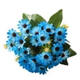 thumbnail image 1 of JeashCHAT 2 Pcs Artificial Daisy Flowers Fake Silk Flowers Bouquet for Home Vase Decor Indoor Table Centerpiece Wedding Party Decoration, 11.81inch, Blue, 1 of 4