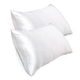 thumbnail image 1 of JeashCHAT 2 Pcs Satin Pillowcase , Imitation Silk Pillowcase for Hair and Skin, Soft and Smooth, Satin Pillow Covers with Envelope Closure, White, 1 of 1
