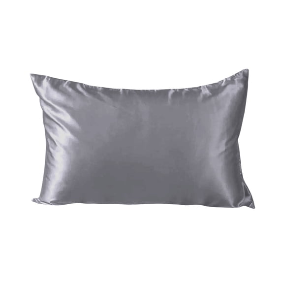 JeashCHAT 2 Pcs Satin Pillowcases , Summer Ice Silk Pillowcases, 19x29 Inches Cooling Pillow Covers for Sleeping, Breathable Pillow Cases for Bedroom Dorm Hotel, Gray