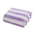 thumbnail image 1 of JeashCHAT 2 Pcs Velvet Hand Towels Striped Face Towels Soft Highly Absorbent Quick Dry Towels for Bathroom Hotel, 29" x 13", Purple, 1 of 9