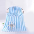 thumbnail image 1 of JeashCHAT 2 Piece Striped Towel Set, Bath Towel and Hand Towel, Super Soft Highly Absorbent Quick Dry Towels, Face Towel Bath Towel Set for Bathroom Shower Hotel Beach Pool Spa, Blue, 1 of 8