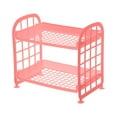 thumbnail image 1 of JeashCHAT 2 Tier Kitchen Storage Rack Home Kitchen Countertop Spice Rack Plastic Bathroom Storage Shelf, 8.66"x5.39"x8", Pink, 1 of 6