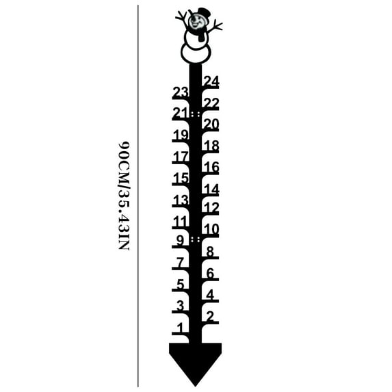 JeashCHAT 24 Inch Iron Snow Gauge Winter Christmas Holiday Snowflake Measuring Gauge, Handmade Metal Snow Depth Measuring Stick Garden Stakes for Yard Outdoor