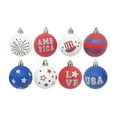 thumbnail image 1 of JeashCHAT 24 Pcs 4th of July Tree Balls Ornaments 1.18 inch Memorial Day Independence Day Decorations Red White Blue Patriotic Ornaments Holiday Party Home Decor, 1 of 6