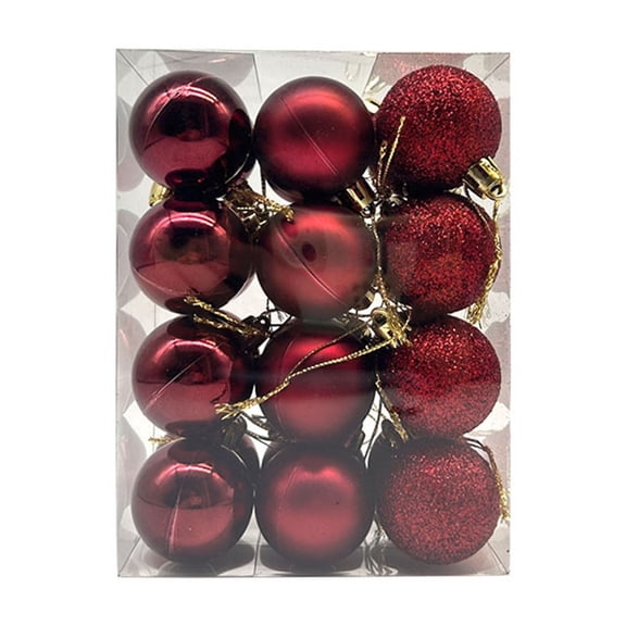 JeashCHAT 24 Pcs Small Christmas Ball Ornaments for Xmas Tree, 2.4 Inch Mini Shatterproof Plastic Hanging Balls Christmas Tree Decorations Xmas Holiday Party Home Decor