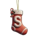 thumbnail image 1 of JeashCHAT 26 Initial Letter Acrylic Christmas Stocking Ornaments, Personalized Christmas Initial Ornaments, Xmas Stocking Shape Pendant, Christmas Tree Hanging Decorations Xmas Gifts, 1 of 4