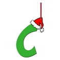 thumbnail image 1 of JeashCHAT 26 Initial Letter Christmas Ornaments, Green Personalized Christmas Initial with Red Santa Hat Acrylic Hanging Pendant Christmas Stockings Xmas Gifts Tags Christmas Tree Decoration, 1 of 2